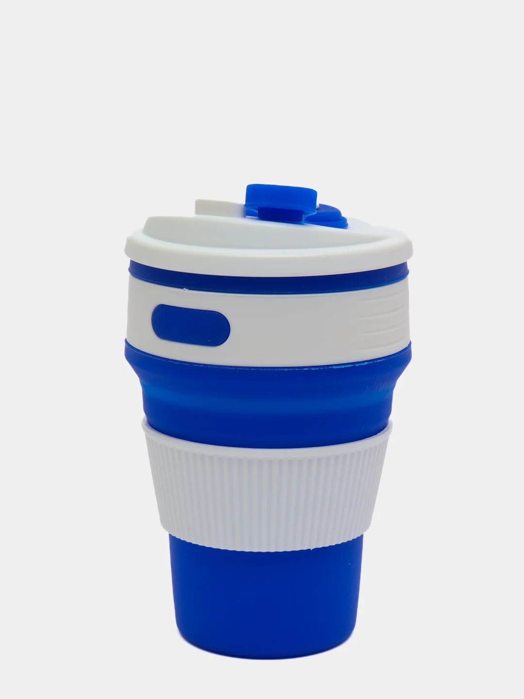 Синий силиконовый складной стакан для напитков Collapsible Coffee Cup, 8 цветов