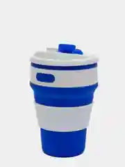 Синий силиконовый складной стакан для напитков Collapsible Coffee Cup, 8 цветов