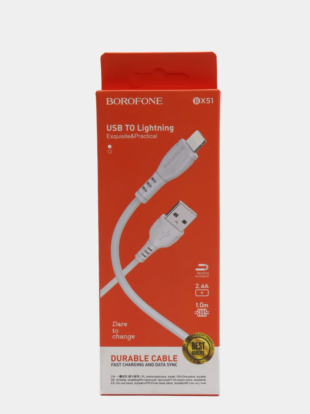 Белый зарядка для айфона / Кабель lightning /для зарядки iPhone 5, 6, 7, 8, X, 11, iPad (1 метр)