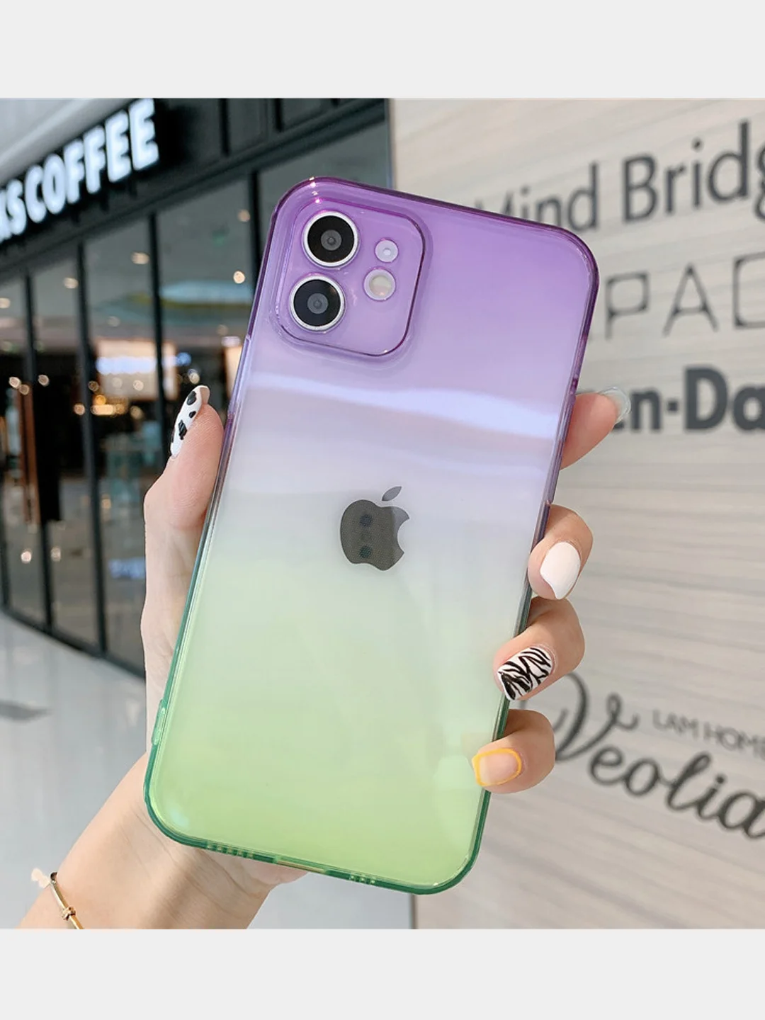 Лавандовый чехол для iPhone 11, 12 "Неон"
