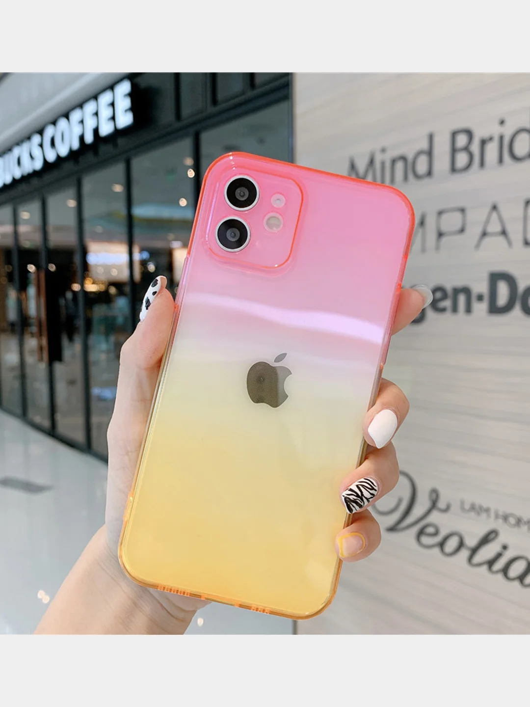 Розовый чехол для iPhone 11, 12 "Неон"