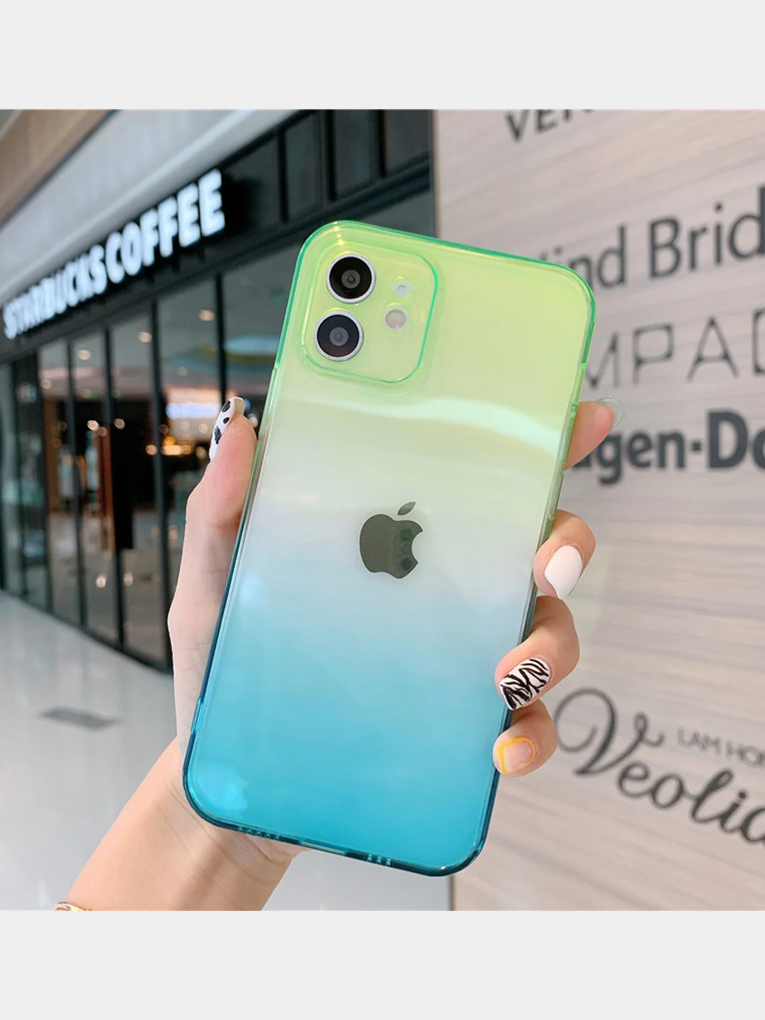 Салатовый чехол для iPhone 11, 12 "Неон"