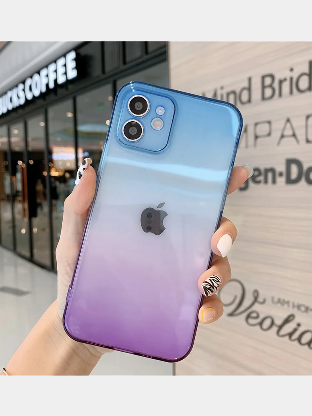 Синий чехол для iPhone 11, 12 "Неон"