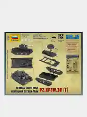 Модель сборная из пластика 1:100 "Легкий танк PZ.KPFW.38 (T) WWII DE"