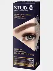 Комплект  STUDIO PROFESSIONAL для окрашивания бровей и ресниц коричневый