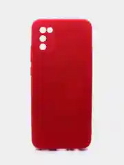 Красный чехол силиконовый с микрофиброй и защитой камеры для Samsung Galaxy A02s (самсунг)