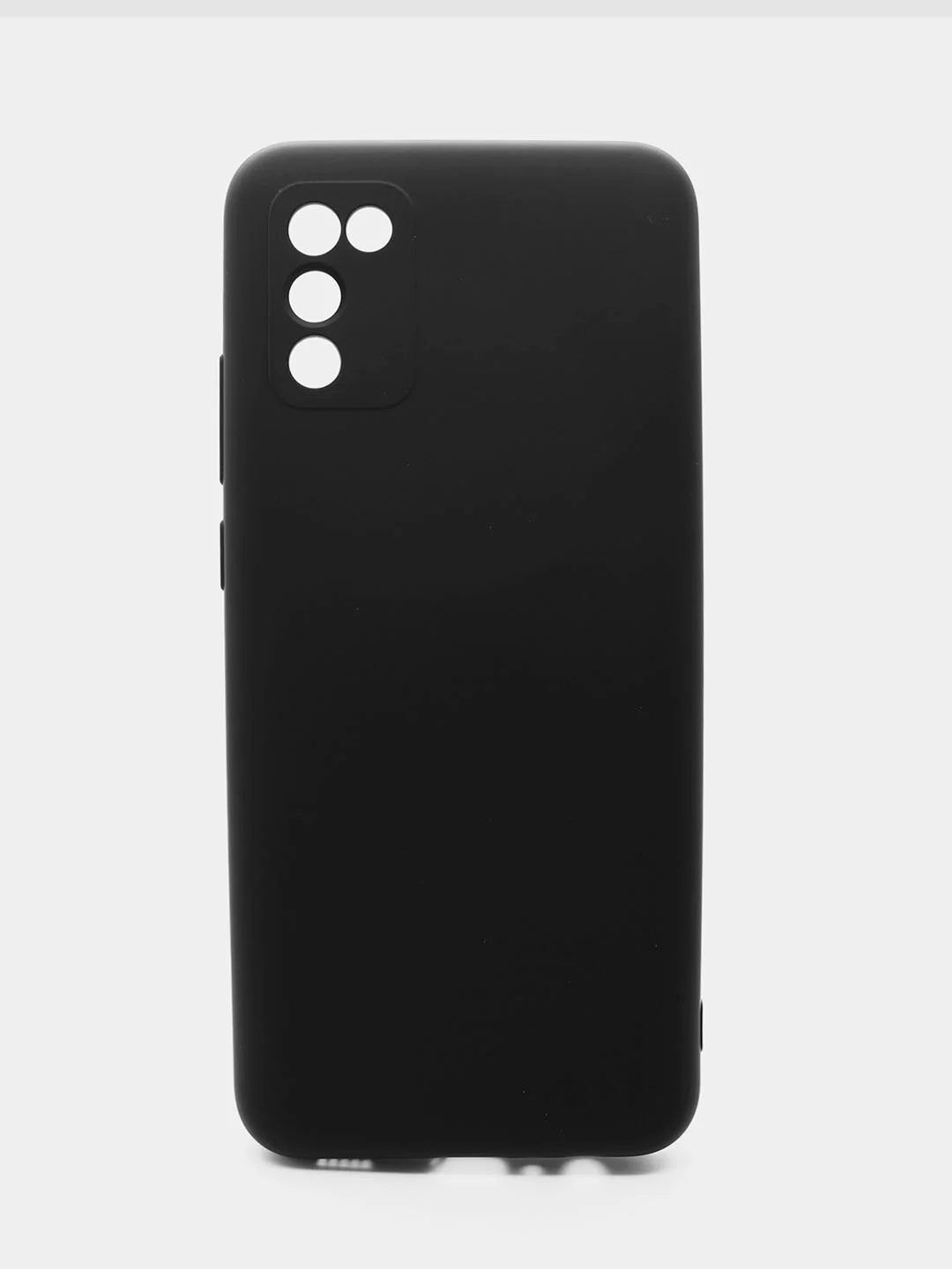 Черный чехол силиконовый с микрофиброй и защитой камеры для Samsung Galaxy A02s (самсунг)