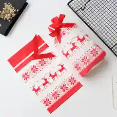 Подарочный мешочек с жаккардовым узором оленей, 2 штуки