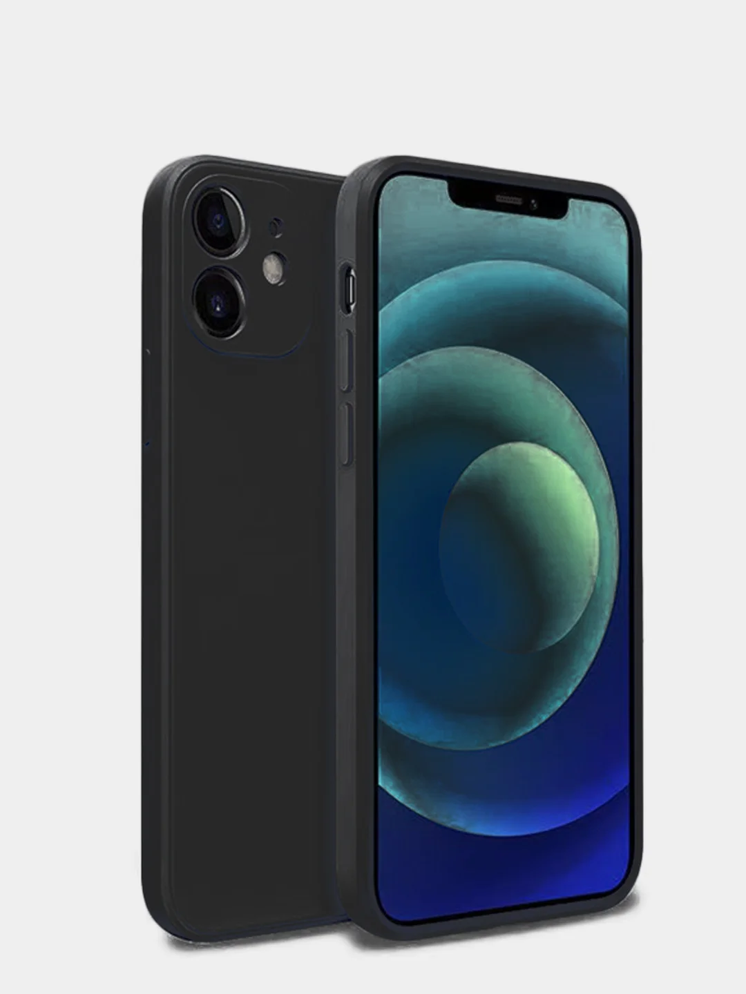 Черный силиконовый чехол для iPhone 11, XR, 12, 7, 8, 7+, 8+, X, Xs, Pro, Max, mini