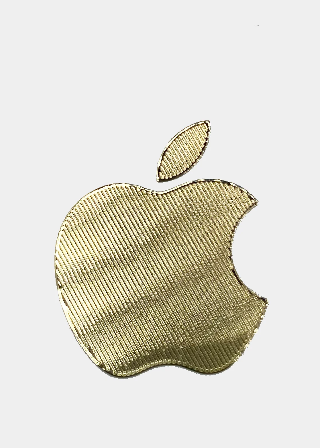 Золотой металлическая наклейка-стикер "Яблоко iPhone", на телефон