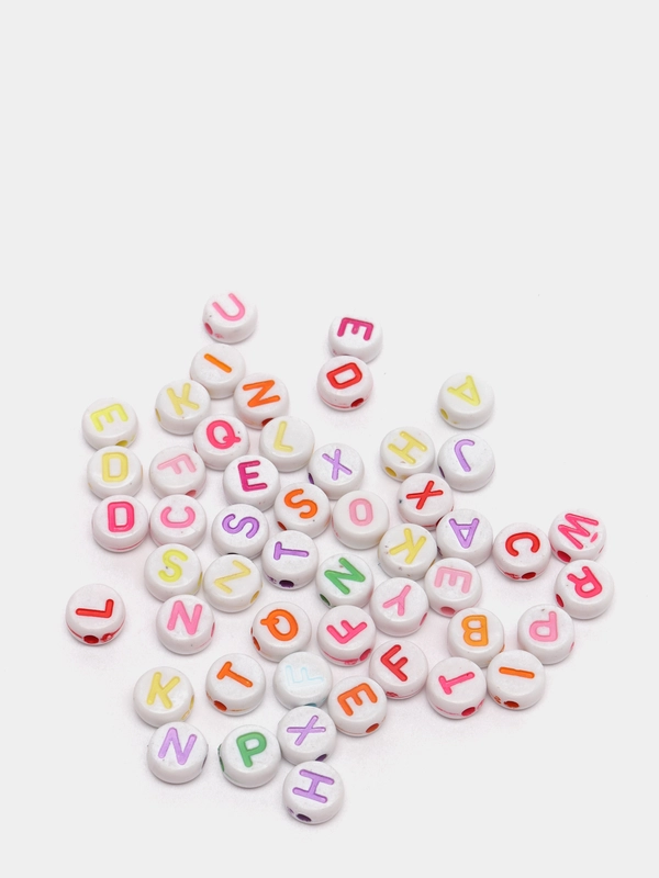 Бусины с буквами цветные английские бисер купить по цене 49 ₽ в ...