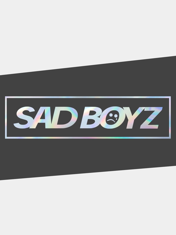 Наклейка на автомобиль JDM-  "ГРУСТНЫЙ ПАРЕНЬ / SAD BOYZ" голографическая на машину / авто