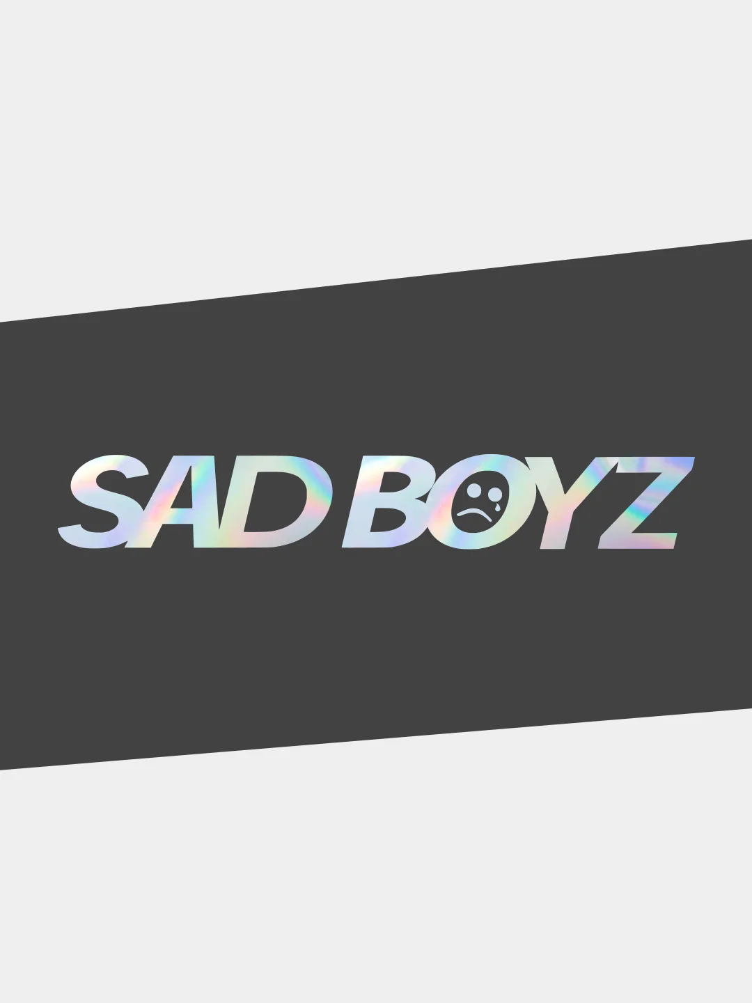 Хром наклейка на автомобиль JDM-  "ГРУСТНЫЙ ПАРЕНЬ / SAD BOYZ" голографическая на машину / авто