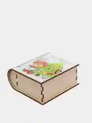 Шкатулка-книжка из дерева "Merry Christmas" с пожеланием,  для украшений и мелочей