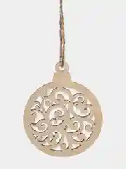 Ёлочные новогодние игрушки из дерева - набор 6 штук (декупаж и творчество) в упаковке