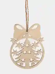 Ёлочные новогодние игрушки из дерева - набор 6 штук (декупаж и творчество) в упаковке