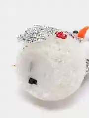 Серебряный снеговик светящийся