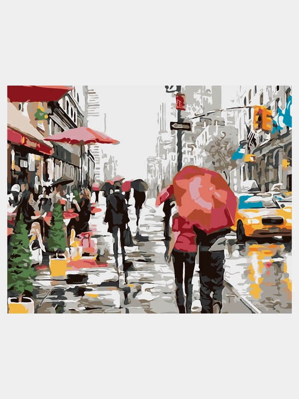 Картина по номерам в рамке 40x50 см. Нью-Йорк. Цветов 20, сложность 4