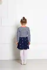 Синий платье Золотой ключик для девочек, длинный рукав