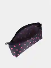 Черный косметичка на молнии, 2 рисунка, 3 цвета, 19*11 см