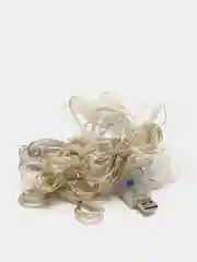Белый гирлянда штора занавес с крючками USB 2,4 метра