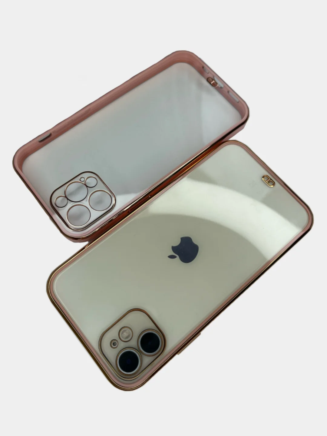 Коралловый меланж прозрачный чехол с усиленными бортами iPhone Айфон 11, 12, 12 Pro, 12 Pro Max, 11 Pro