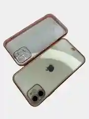 Коралловый меланж прозрачный чехол с усиленными бортами iPhone Айфон 11, 12, 12 Pro, 12 Pro Max, 11 Pro
