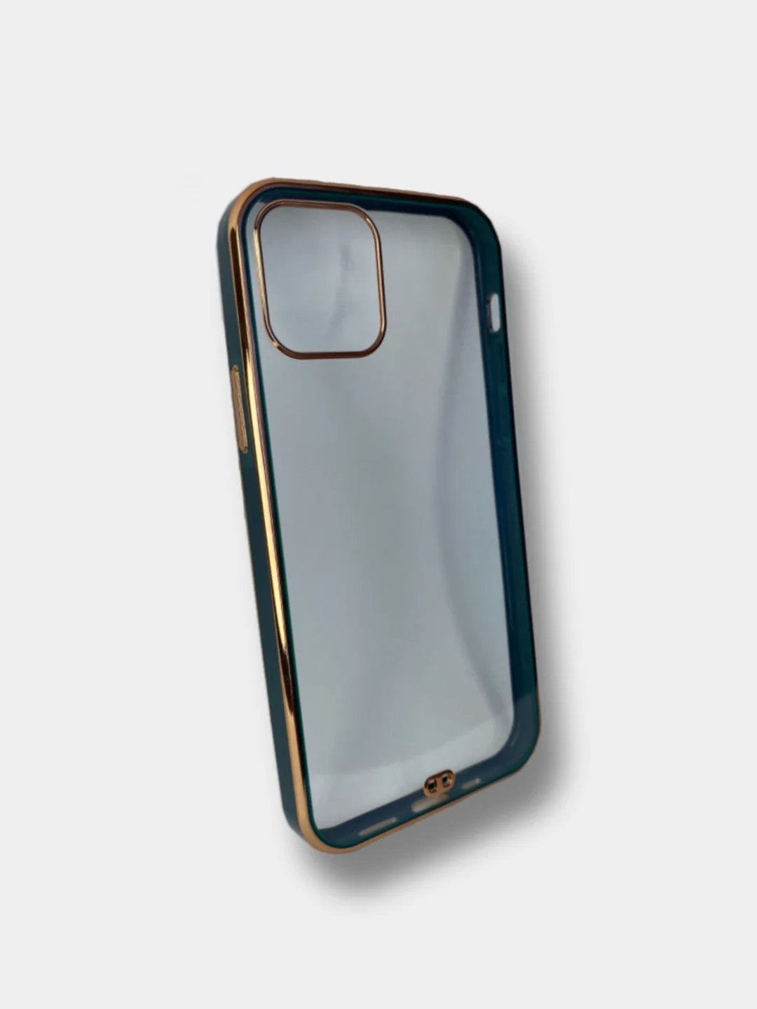 Зеленый прозрачный чехол с усиленными бортами iPhone Айфон 11, 12, 12 Pro, 12 Pro Max, 11 Pro
