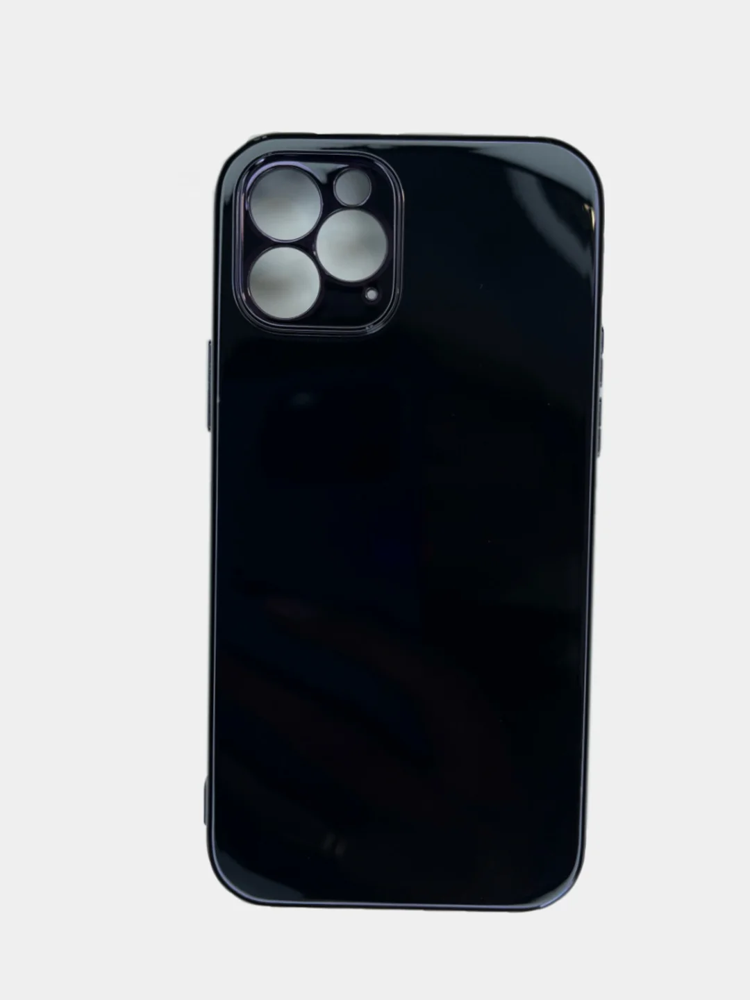 Черный глянцевый чехол накладка Apple iPhone 12 Pro Max