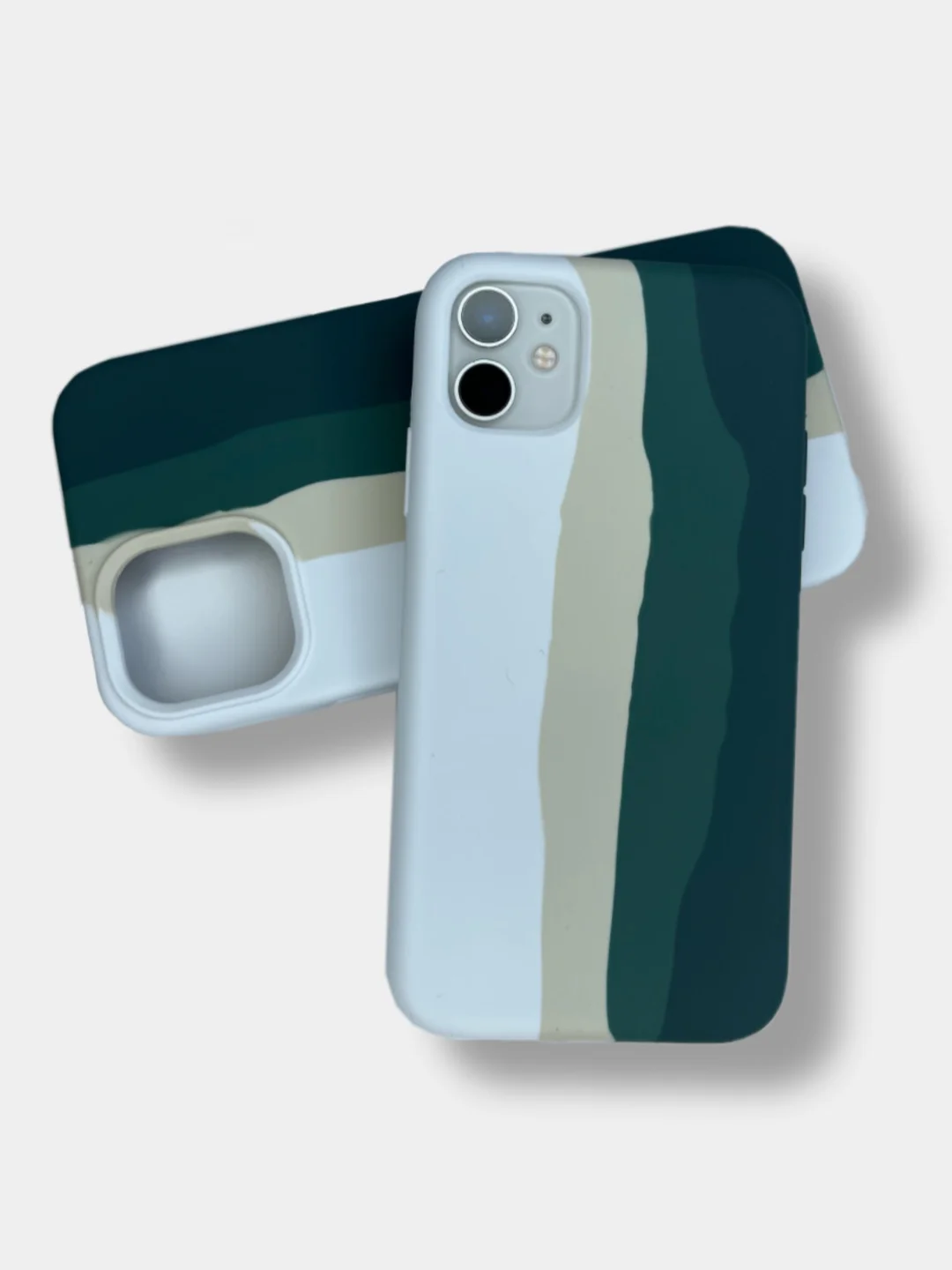 Зеленый чехол накладка с акварельным принтом Apple iPhone Айфон 11, 12, 12 Pro, 12 Pro Max