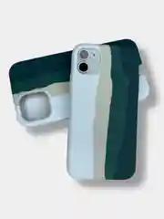 Зеленый чехол накладка с акварельным принтом Apple iPhone Айфон 11, 12, 12 Pro, 12 Pro Max