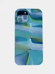 Бирюзовый чехол накладка с акварельным принтом Apple iPhone Айфон 11, 12, 12 Pro, 12 Pro Max