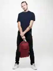 Красный рюкзак мужской JOY START повседневный, для ноутбука, с USB, черный