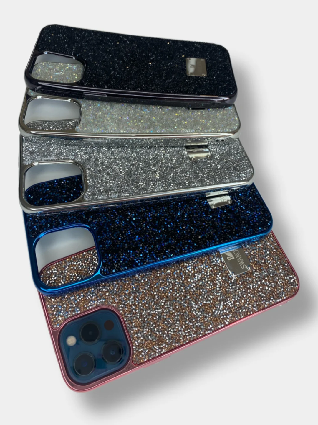 Белый чехол со стразами iPhone 11, 12, 12 Pro, 12 Pro Max, 13, 13 Pro, 13 Pro Max