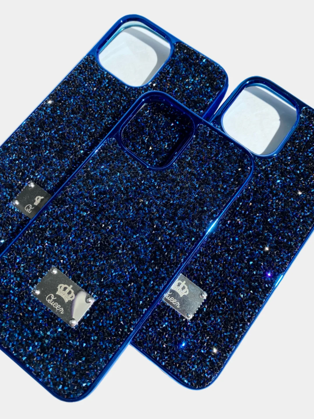 Темно-синий чехол со стразами iPhone 11, 12, 12 Pro, 12 Pro Max, 13, 13 Pro, 13 Pro Max