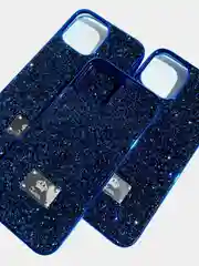 Темно-синий чехол со стразами iPhone 11, 12, 12 Pro, 12 Pro Max, 13, 13 Pro, 13 Pro Max
