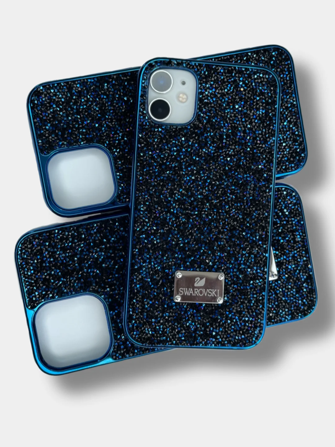 Темно-синий чехол со стразами iPhone 11, 12, 12 Pro, 12 Pro Max, 13, 13 Pro, 13 Pro Max