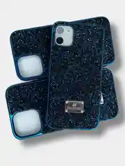 Темно-синий чехол со стразами iPhone 11, 12, 12 Pro, 12 Pro Max, 13, 13 Pro, 13 Pro Max