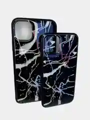 Черный чехол накладка принт мрамор Apple iPhone 11 Pro, 11 Pro Max