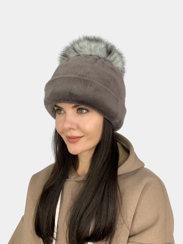 Шапка женская из экомеха. 3 цвета.