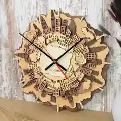 Часы настенные "Город", деревянные