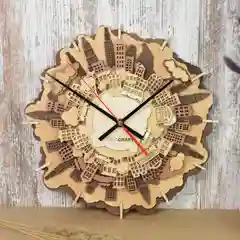 Часы настенные "Город", деревянные