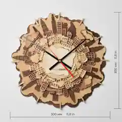 Часы настенные "Город", деревянные