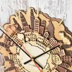 Часы настенные "Город", деревянные
