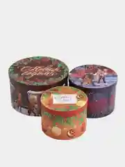 Коробка круглая "С Новым годом", 3 вида