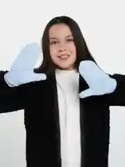 Варежки шерстяные детские, размер 14 (6-9 лет)