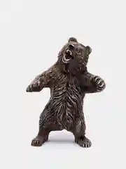 Серый статуэтка сувенир Медведь рычащий 9см подарок охотнику