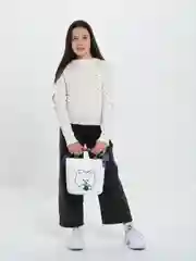 Бежевый сумка женская через плечо, с мишкой и зайчиком
