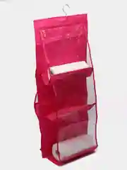 Розовый органайзер для хранения сумок 6 ячеек