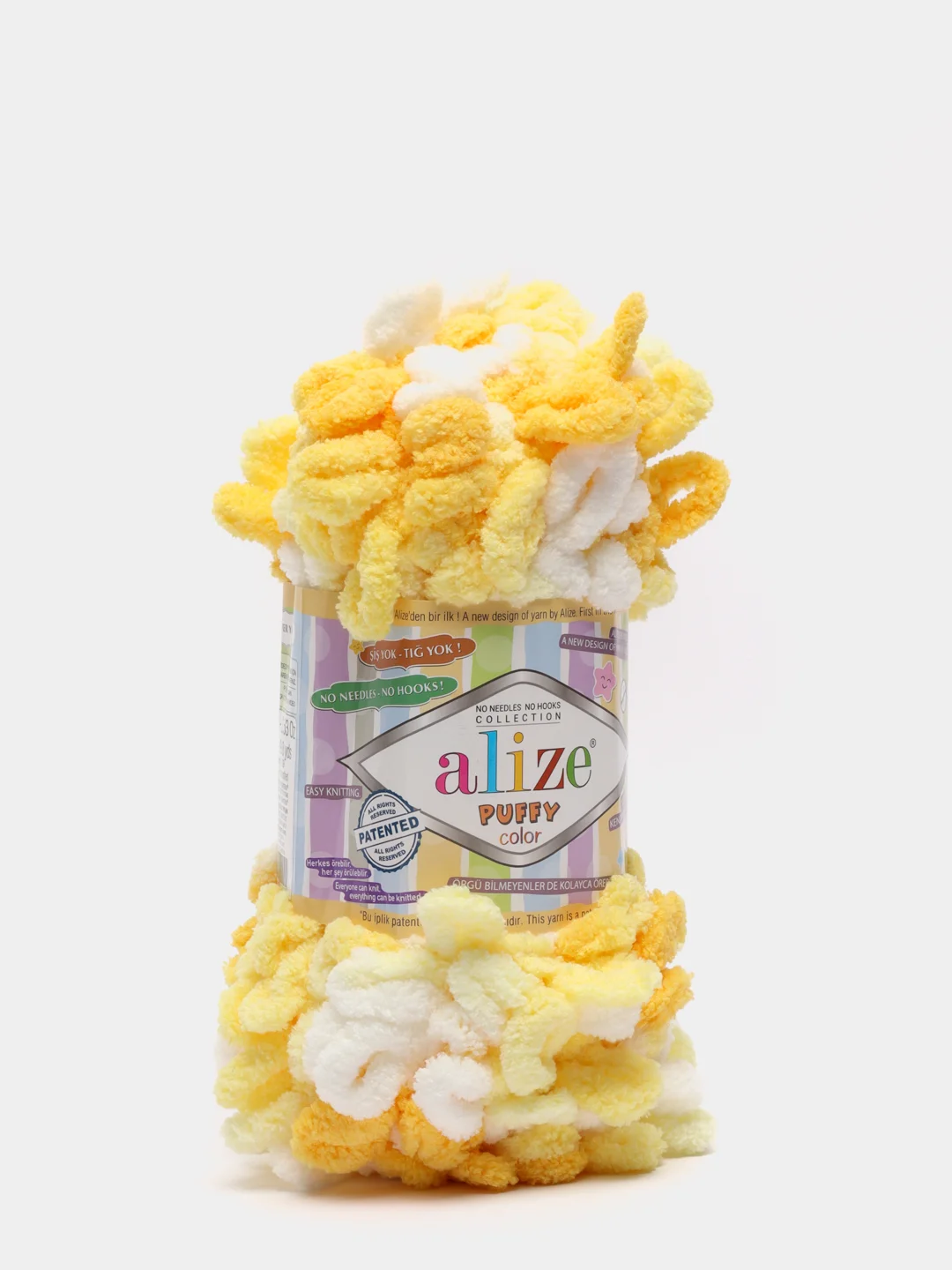 Горчичный пряжа Alize Puffy Color 100% Микрополиэстер 100г  9м